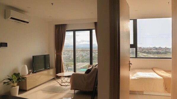 Familiekamer, balkon, uitzicht op de stad | Gratis wifi