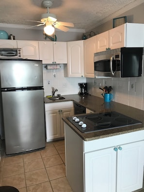 Microwave, stovetop, dishwasher