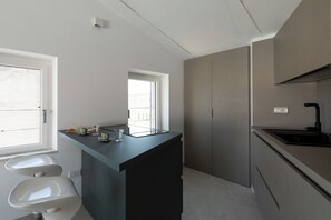 Apartment, 1 Schlafzimmer, Meerblick | Eigene Küche | Kühlschrank, Ofen, Herdplatte, Kochgeschirr/Geschirr/Besteck