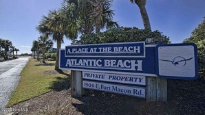 A sign for Atlantic Beach, a private property at 1904 E. Fort Macon Rd.