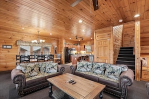 TV, fireplace, video games