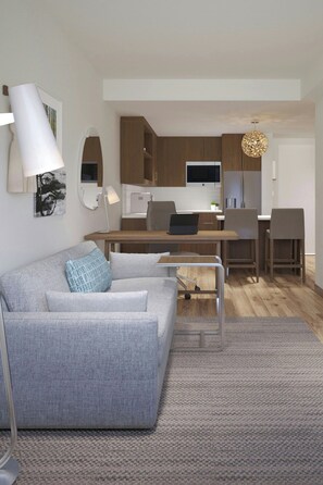 Suite, 1 King Bed | Living area