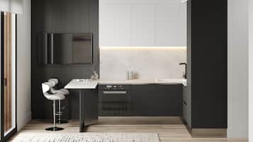 Kühlschrank, Mikrowelle, Ofen, Herdplatte