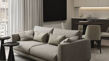 Smart-TV, Bücher, Stereoanlage