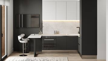 Kühlschrank, Mikrowelle, Ofen, Herdplatte