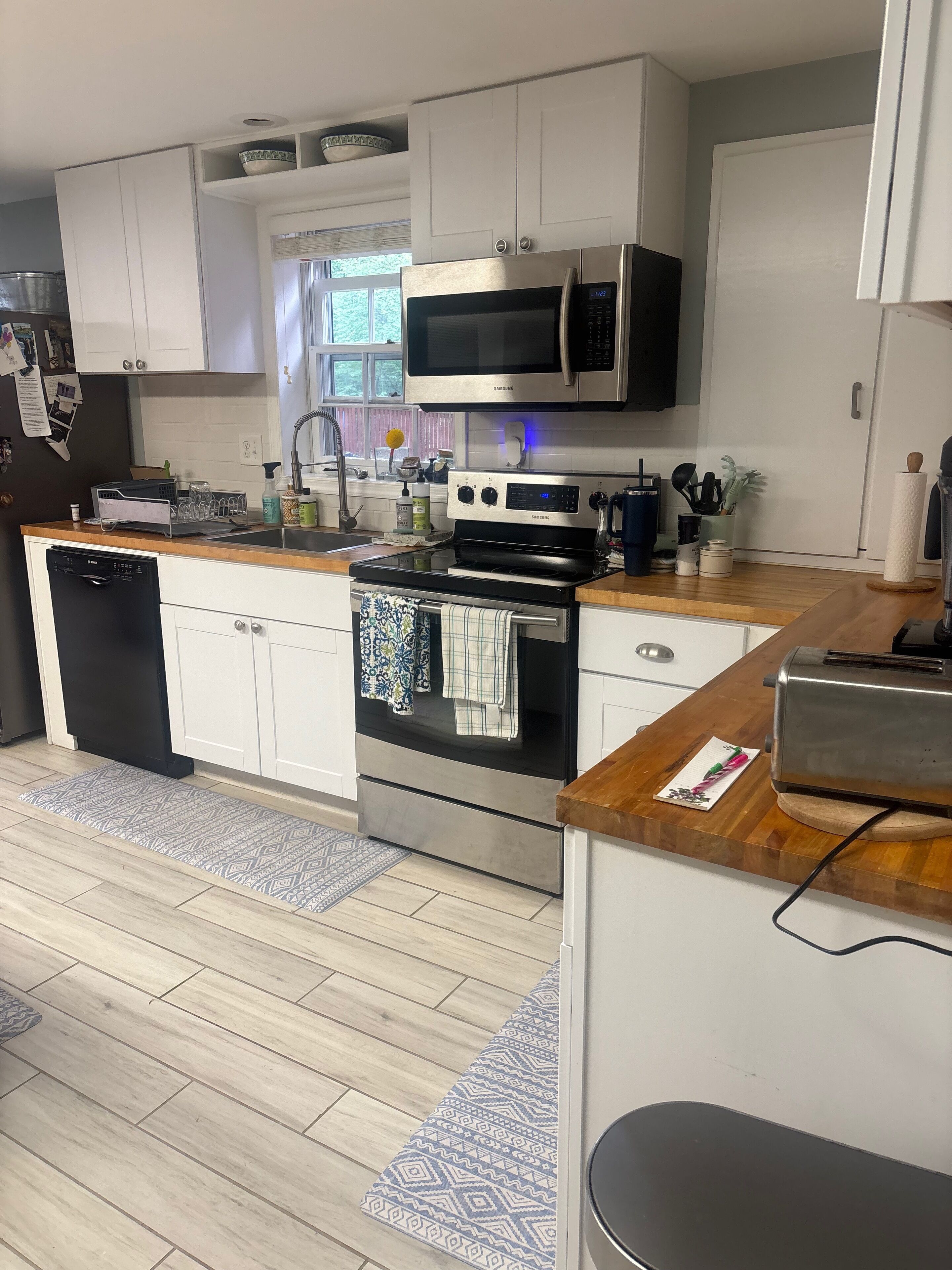 Microwave, oven, stovetop, dishwasher