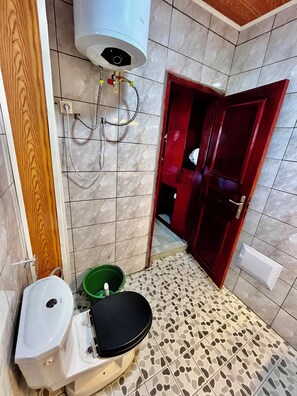 Douche, bidet, papier toilette
