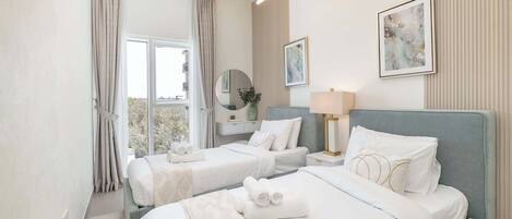 2 室のベッドルーム、アイロン / アイロン台、WiFi、ベッドシーツ