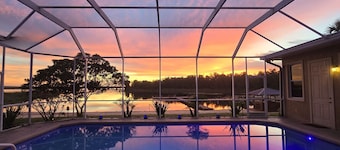 21-Acre Lakefront Paradise: Pool, Beach, Animals & Fire Pit
