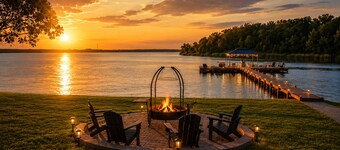 21-Acre Lakefront Paradise: Heated Pool, Private Beach, Animals, Fishing-Boating