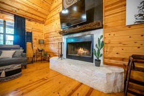 TV, fireplace, offices