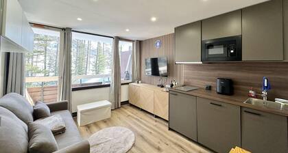 300m des commerces, 5Ăšme Ă©tage, vue sapins, balcon, tĂ©lĂ©vision, casier Ă ski, 21mÂČ, Vars