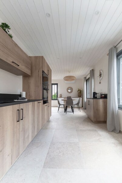 Maison design et climatisée avec jardin