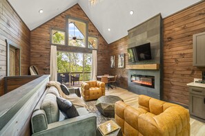 TV, fireplace - New Lakefront Cabin • Hot Tub & Lake Access (Sevierville)