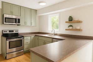 Microwave, oven, stovetop, dishwasher