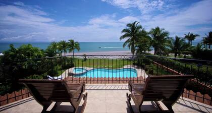 Directly on beach in Buenaventura, huge home with private pool, perfect vacation