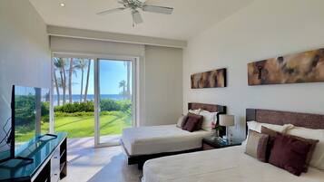 4 habitaciones, tabla de planchar con plancha, internet y ropa de cama