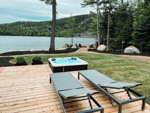 Luksusmökki, järvinäköala | Terassi/patio