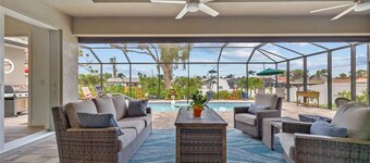 Seaside Modern Open Concept Pool House With Lanai and Private Fenced In Yard.