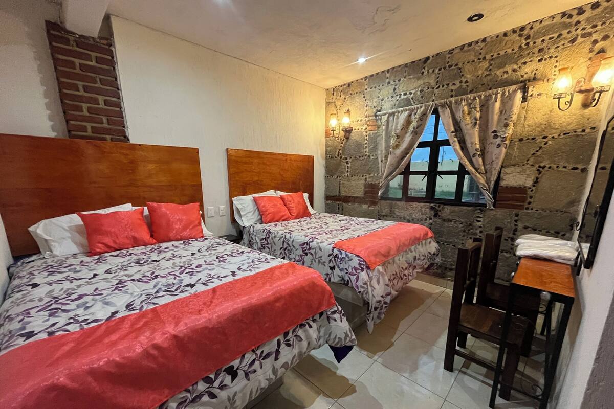 Family Double Room, 2 Queen Beds, Private Bathroom | WiFi (free)