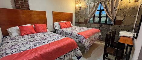 Family Double Room, 2 Queen Beds, Private Bathroom