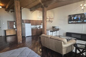 Smart TV, fireplace, video games, books