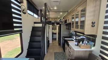 Fridge, microwave, dishwasher, toaster