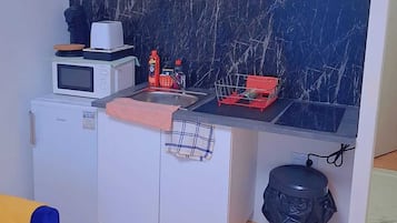 Microondas y placa de cocina
