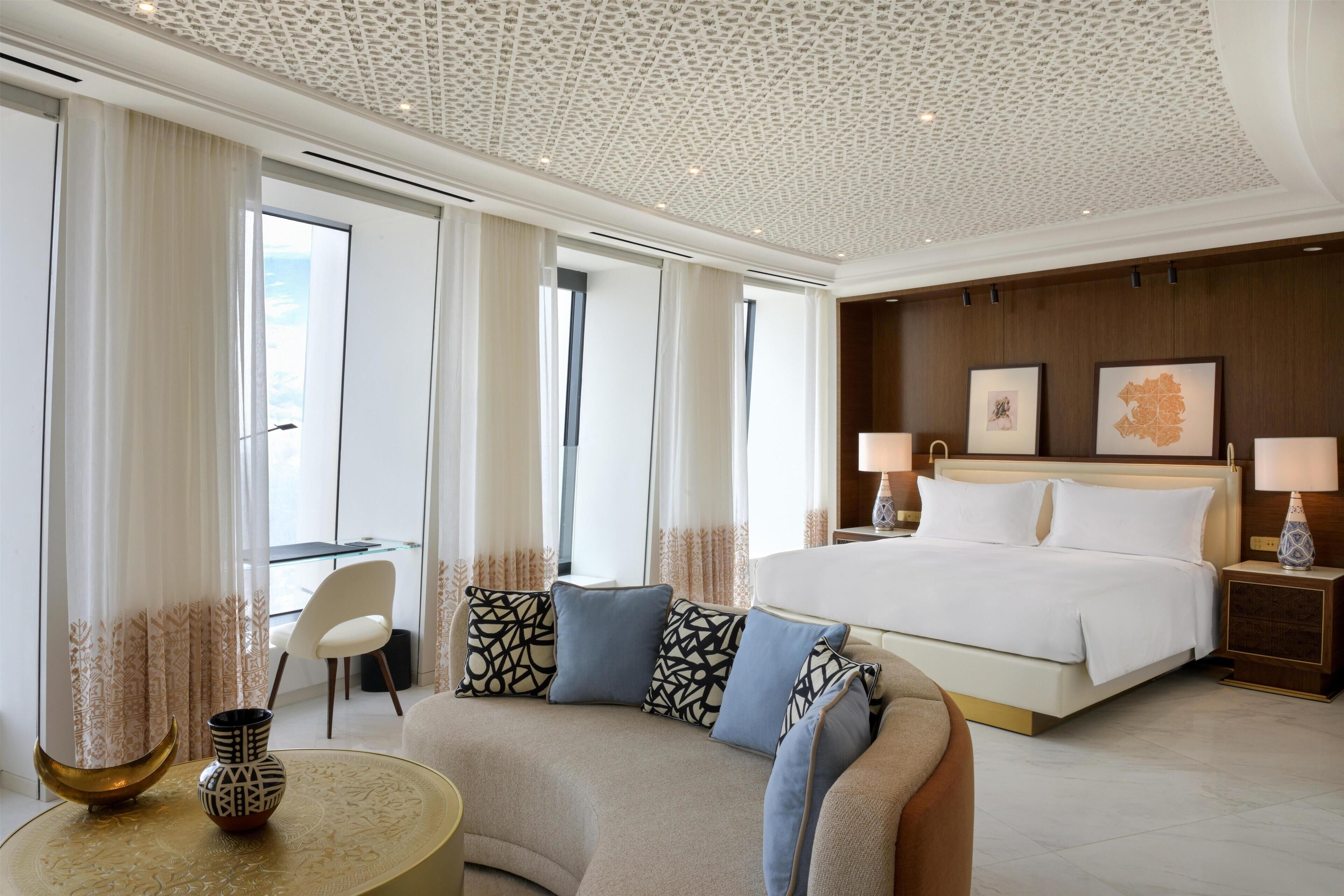 Junior Suite, 1 King Bed (View) | Living area | Fireplace