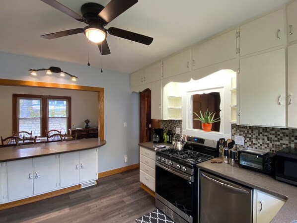 Microwave, oven, stovetop, dishwasher