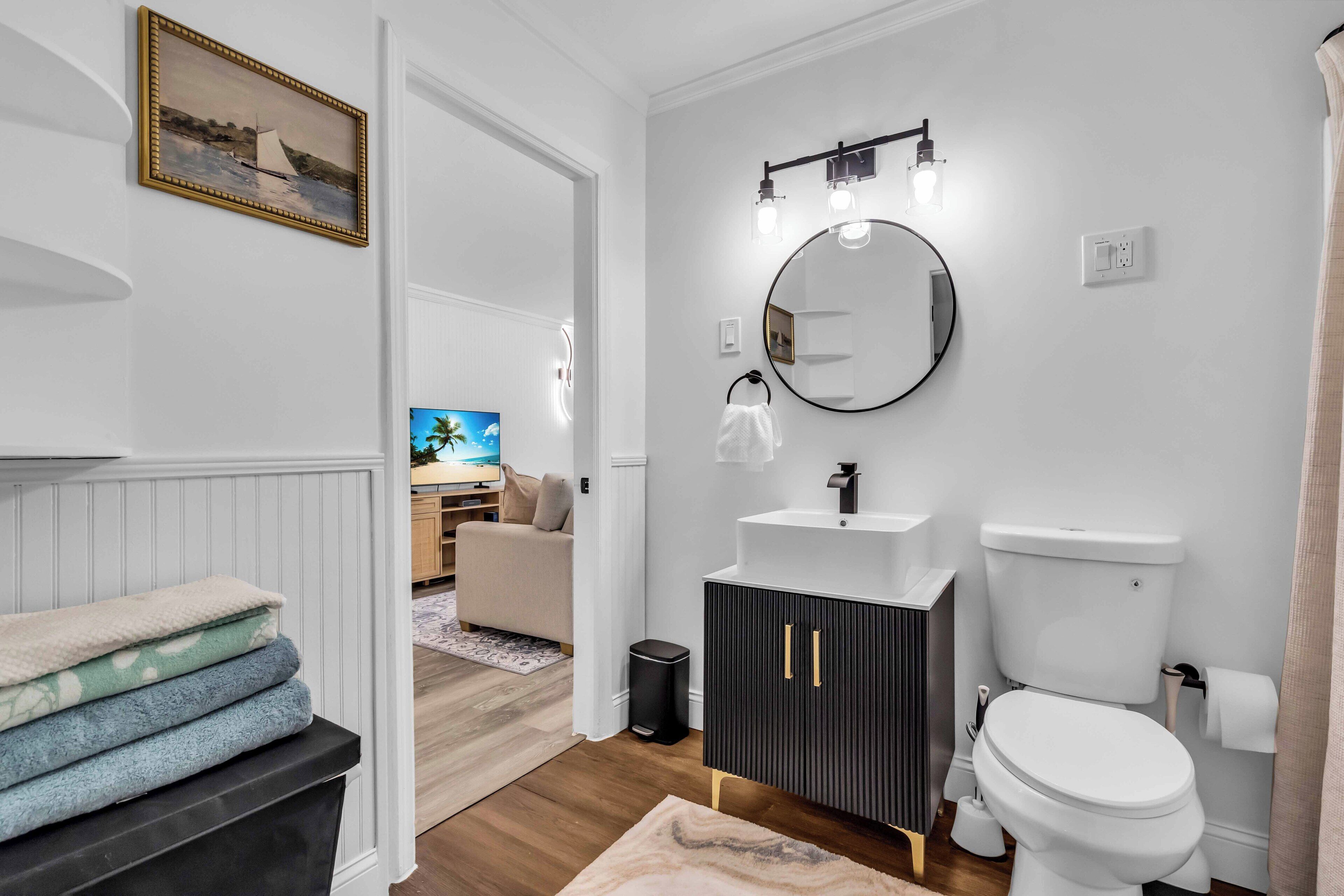 Towels, soap, toilet paper