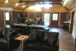 TV, fireplace, video games, table football