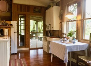 Fridge, microwave, coffee/tea maker, electric kettle