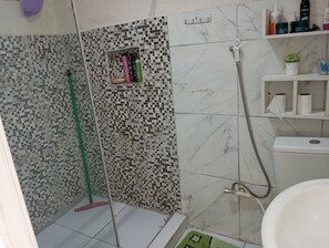 Soap, shampoo, toilet paper