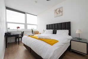 1 bedroom, desk, iron/ironing board, internet