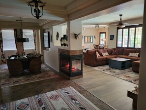 Smart TV, fireplace, printers
