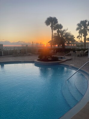 Outdoor pool, a heated pool