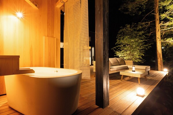 Separate tub and shower