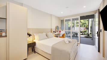 Pillow-top beds, minibar, in-room safe, desk