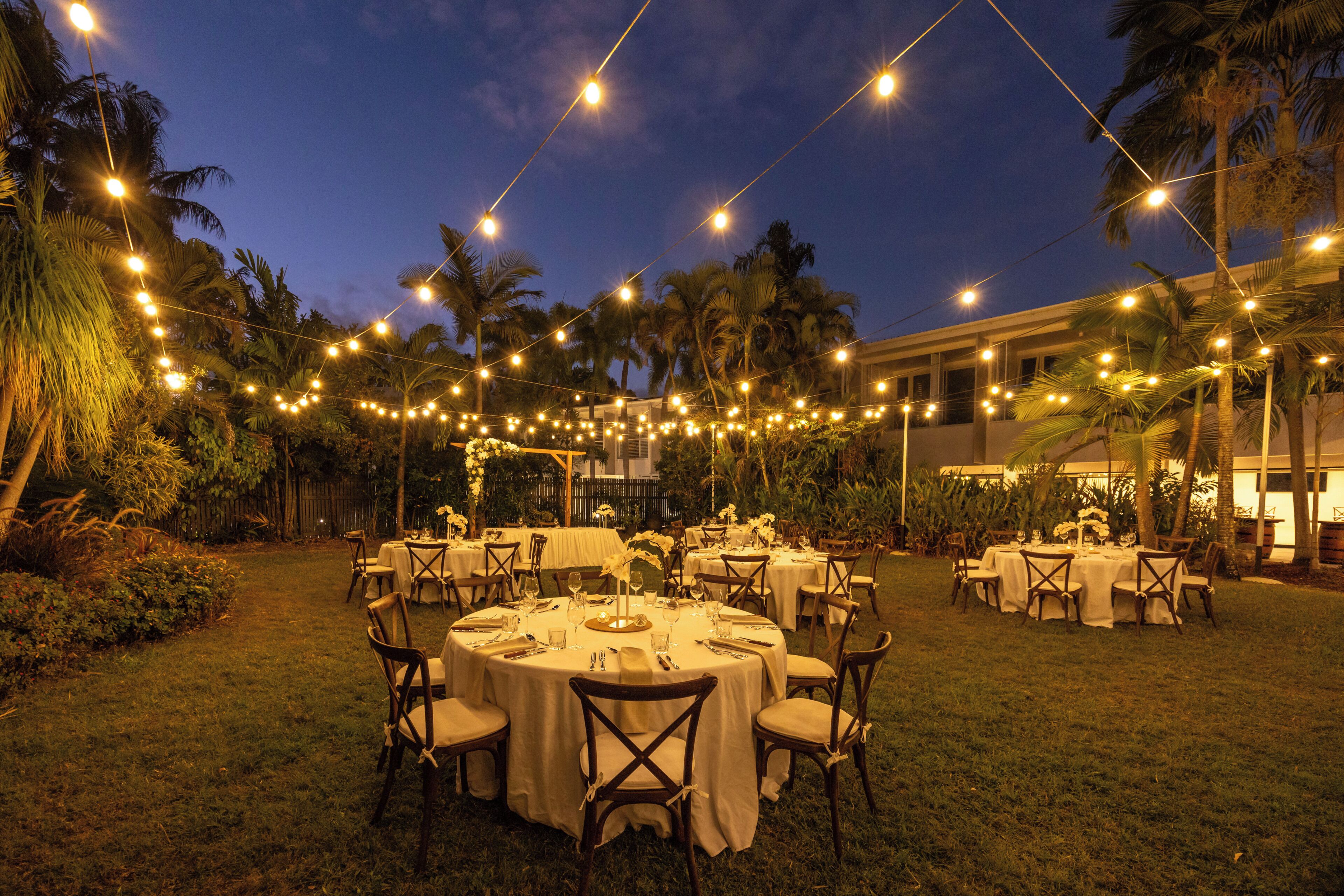 Outdoor banquet area