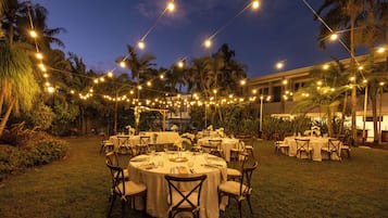 Outdoor banquet area