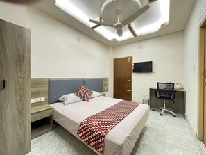 In-room safe, desk, laptop workspace, soundproofing