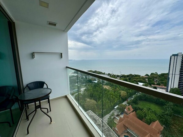Studio, balkon, uitzicht op zee | Balkon