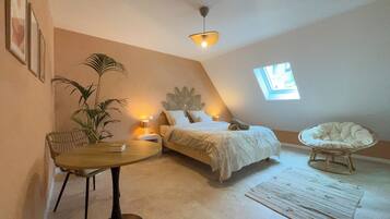 1 chambre, fer et planche Ă repasser, Wi-Fi, draps fournis