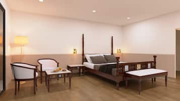 Suite monolocale, vista giardino | Una scrivania, postazione laptop, Wi-Fi gratuito