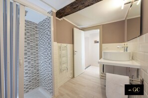 Regadera, secadora de cabello, bidet, toallas 