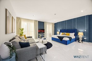 Living area - Beachfront Studio JBR Walk Murjan 2 (Dubai)