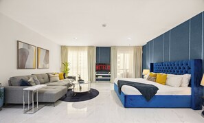 Living area - Beachfront Studio JBR Walk Murjan 2 (Dubai)