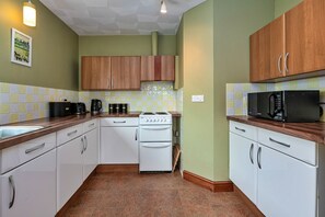 Fridge, microwave, oven, electric kettle