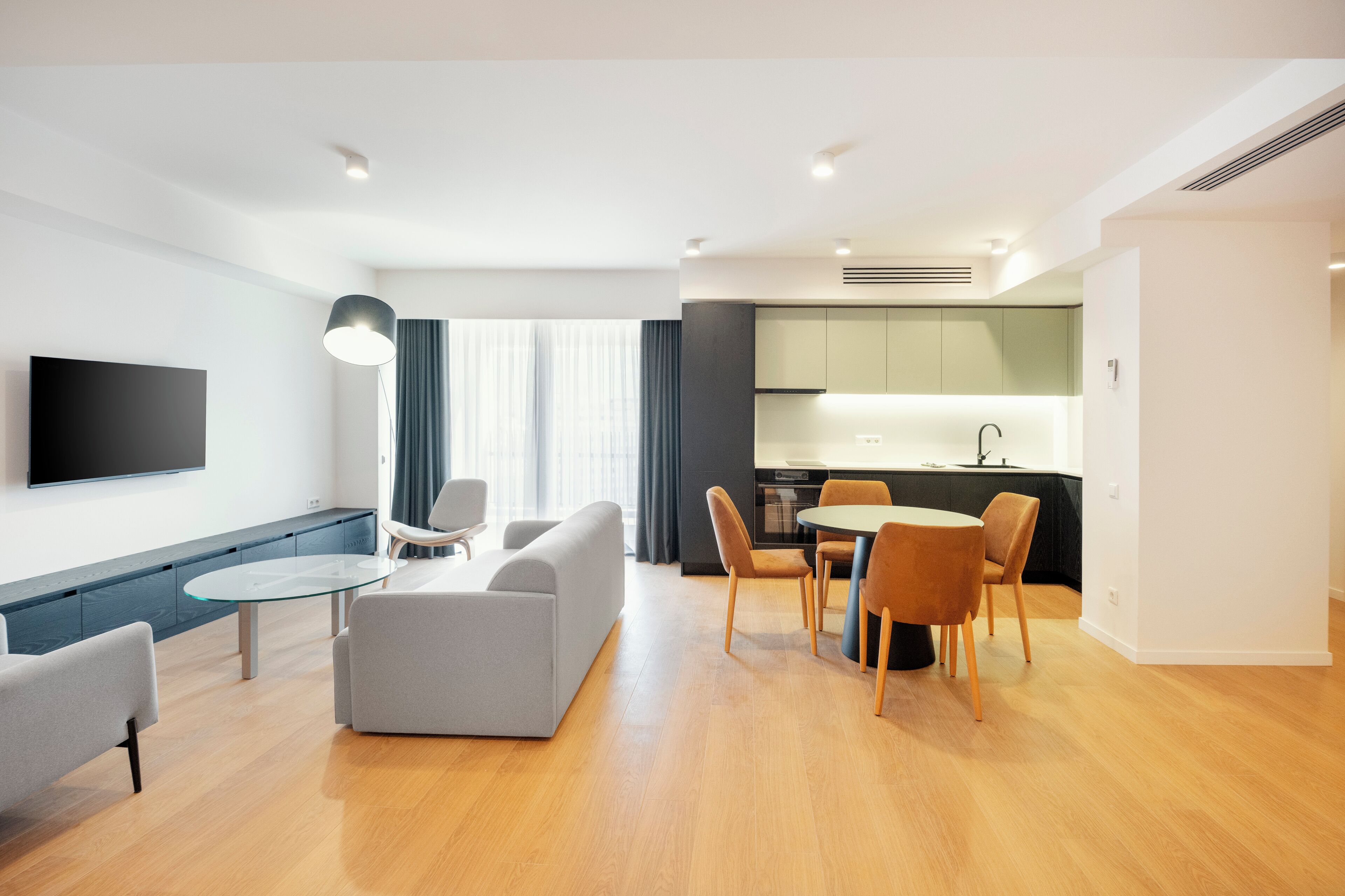 Penthouse Apartment with Terrace | Khu phòng khách | Smart TV 